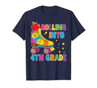 Rolling Into 4th Grade 1st Day of Fourth Grade Roller Skates T-Shirt