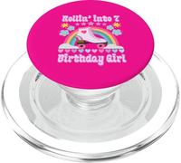 Rolling Into 7 Birthday Girl Roller Skating Party Rainbow PopSockets PopGrip for MagSafe