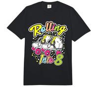 Rolling Into 8 Years Old Bday Girl Let's Roll 8th Birthday Comfort Colors Adult Heavyweight T-Shirt