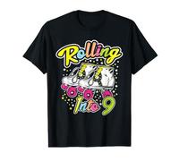 Rolling Into 9 Years Old Bday Girl Let's Roll 9th Birthday Value Graphic T-Shirt