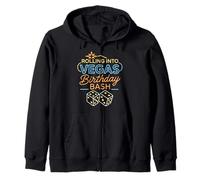 Rolling Into Las Vegas Birthday Trip 2025 Party Bash Poker Zip Hoodie