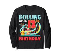 Rolling Into My 12th Birthday Roller Coaster 12 Years Old Long Sleeve T-Shirt