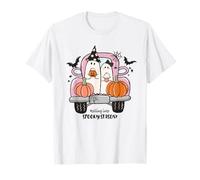 Rolling Into Spooky Season Ghost Truck Halloween Pumpkin Fun T-Shirt