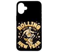 Rolling Into The New Year Skeleton Roller Skater Case for iPhone 16 Plus