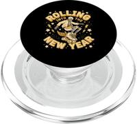 Rolling Into The New Year Skeleton Roller Skater PopSockets PopGrip for MagSafe