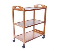 Rolling Kitchen Cart, Kitchen Island Cart Butcher Block Table with 4 Wheels 3 Tier Moveable Kitchen Trolley, Kitchen Cart Rolling Storage Rack, Kitchen Organizer for Home Kitchen