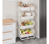 Rolling Kitchen Cart - Multi-Purpose Storage Trolley for Snacks Essentials Toiletries - Versatile Home Serving Cart Space-Saving nizer Kitchen & Dining Furniture