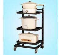 Rolling Kitchen Cart White Utility Trolley for Outdoor Cooking Fruit & Vegetable Basket 3-Board Storage nizer Mobile Food Station Stylish Kitchen Accessory