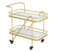 Rolling Kitchen Cart with Lockable Wheels, Mini Bar for Wine & Drinks, Stylish Serving Trolley for Home Dining & Parties