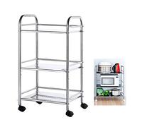 Rolling Kitchen Cart with Lockable Wheels Multi-Purpose Service Trolley for Restaurant Hotel & Home Easy to Move Storage Solution Versatile Utility Cart