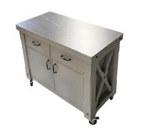 Rolling Kitchen Island Cart with Storage & Cabinet, Portable Kitchen Storage on Wheels, Sl esign for Small Spaces, Mobile Kitchen Island with Drawers & Cabinets