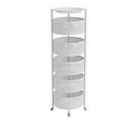 Rolling Kitchen Storage Cart - Stylish Round Metal Trolley with Wheels Versatile nizer for Fruits & Vegetables Space-Saving Kitchen Rack Easy Mobility & Modern Design