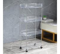 Rolling Kitchen Storage Cart with Wheels4Tier Acrylic Utility Trolley for Bathroom nization Easy Assembly White Shelves Unit Mobile Storage Solution