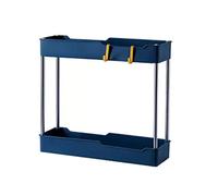 Rolling Kitchen Trolley Cart - 4-Tier Mobile Storage Shelves on Wheels, Slim Utility Rack, Space-Saving Blue nizer for Kitchen, Dining, and Multi-Purpose Use