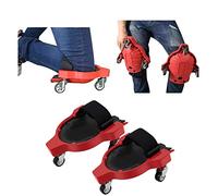 Rolling Knee Pad 2 Pcs Kneeblades Labor-Saving Kneeling Pad with Wheel & Adjustable Strap for Laying Floor Tiles Saving Labor（red）