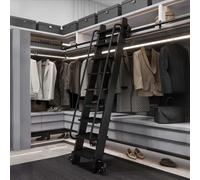 Rolling Ladder Hanging Track Kit, 100cm-732cm Sliding Full Set Hardware Rolling Track (No Ladder) Closet Mobile Slide Roller System(Telescopic,16ft/488cm Track kit)