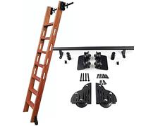 Rolling Ladder Hardware Library Sliding Ladder Hardware Kit，3.3ft-20ft Steel Round Tube Mobile Ladder Rails(No Ladder), With Floor Roller Wheels (Size : 16ft/500cm Track kit)