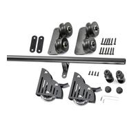 Rolling Ladder Hardware Library Sliding Ladder Hardware Kit (No Ladder) w/Floor Roller, Black Metal Steel Round Tube Track/Rail, 3.3ft- 24ft Sliding Ladder Library Full Set Hardware Rolling Track(19.7