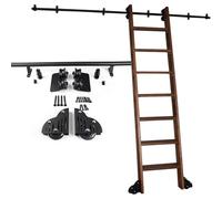 Rolling Ladder Hardware, Sliding Library Ladder Hardware Kit Black 100-400cm Round Track No