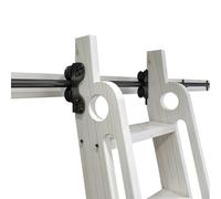 Rolling Ladder Hardware Track Kit Library Sliding Ladder Hardware Kit (No Ladder) 3.3ft-20ft Black Round Track/Rail + Extension Accessories，for Home/Indoor/Loft/Bookstore(16ft/500cm Track ki