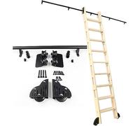 Rolling Ladder Sliding Rail Track Hardware Kit | Sliding Ladder Track Rolling Library Ladder le Ladder Track Kit for Home Office - Black，OneColor-600cm Track kit