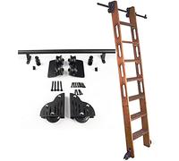 Rolling Ladder Sliding Rail Track Hardware Kit | Sliding Ladder Track Rolling Library Ladder Mobile Ladder Track Kit for Home Office Round Tube Carbon Steel (No Ladder)(13ft/400cm Track kit)