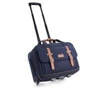 Rolling Laptop Bag, Briefcase for Men and Women, 17 Inch Computer Bag with Wheels Underseat Carry on Luggage for Work, Travel, College, Navy, M, Business