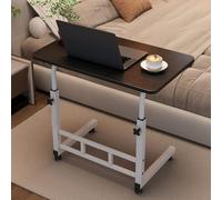 Rolling Laptop Bed Table - Height- Portable Bedside Table with Wheels 40x60cm Tray Desk Versatile Bedside or Study Rolling Desk
