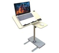 Rolling Laptop Bed Table with Wheels Foldable Tray for Writing Eating & Reading Non-Slip Strips Adjustable Height Portable Desk for Home & Office Use