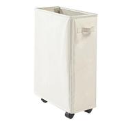 Rolling Laundry Basket - 42L Foldable Laundry Hamper, Freestanding Narrow Corner Bin With Handle, Large Hamper For Bedroom, Dorm And Laundry Room