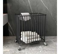 Rolling laundry basket, Metal rectangle Storage Cart with Wheels 360° Rolling Laundry Basket Cart Large Capacity Gold Laundry Hamper Clothes or Linen Storage Organize Hamper Bin fo