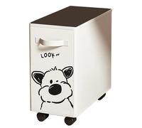 Rolling Laundry Basket - Oxford Cloth Folding Slim Storage Bin with Handle, Tall Thin Portable Hamper, Space Saving Under Desk Organizer, Corner Friendly Lightweight Container | for Laundry Clothes To