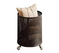 Rolling laundry basket, Rolling Laundry Cart with Wheels Large Capacity Metal Clothes Basket Organizer Imitation Woven Rattan for Dorm Laundry Room Beige 3 Colors 35 * 35 * 38cm