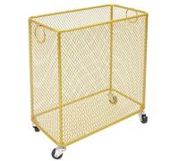 Rolling Laundry Hamper Basket Cart, Large Metal Storage Organizer for Living Room Bedroom Closet, with Lid and Wheels