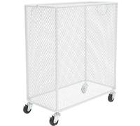 Rolling Laundry Hamper Cart with Metal Frame, Portable Laundry Basket Organizer for Living Room Bathroom Closet, Collapsible Clothes Storage Bin on Wheels