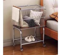 Rolling Laundry Hamper With Wheels, L Wire Laundry Cart, Compact Laundry Basket For Dirty Clothes, Ideal For Bathroom, Bedroom & Laundry Room (brown) Brown One Size