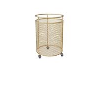 Rolling Laundry Hamper With Wheels, Metal Mesh Laundry Basket, No Assembly Required, Breathable Dirty Clothes Storage Cart For Bathroom, Bedroom, Laundry Room, Black/Gold, Large Capacity