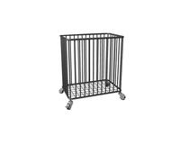 Rolling Laundry Hamper With Wheels, Metal Mesh Laundry Basket, No Assembly Required, Breathable Dirty Clothes Storage Cart For Bathroom, Bedroom, Laundry Room, Black/Gold, Large Capacity