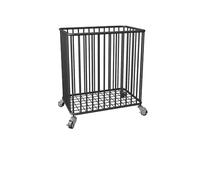 Rolling Laundry Hamper With Wheels, Metal Mesh Laundry Basket, No Assembly Required, Breathable Dirty Clothes Storage Cart For Bathroom, Bedroom, Laundry Room, Black/Gold, Large Capacity