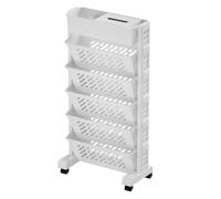 Rolling Library Cart - Portable Book Trolley with Wheels Mobile Book Display Stand for Classroom School & Home Wheeled Book Shelf