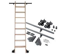 Rolling Library Ladder 3.3-20FT Extension Kit Hardware Kit, Telescope Sliding Ladder Track Kit Round Tube Track/Rail with Track Connector, Mobile Slide Rails (no Ladder)(19.7ft/600cm Track k