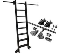 Rolling Library Ladder Hanging Rail Full Set Retractable Hardware Extention Track (No Ladder),3.3ft-20ft Round Tube Mobile Ladder Rails For Home/Indoor/Loft (Size : 20ft/600cm Track kit)