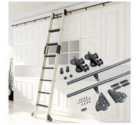 Rolling Library Ladder Hardware Kit, Sliding Library Ladder Tracks Kit,Adjustable Sliding Tracks for Home/Loft,3.3ft-20ft Rolling System(No Ladder) (Size:6.6ft/200cm Track Kit)