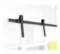 Rolling Library Ladder Hardware Kit Sliding Track 3.3-19.7ft Rustic Black Steel Sliding Barn Ladder Track Kit for Library Bookshelf Home Loft (No Ladder) (Size : 13.1ft/4m track kit)