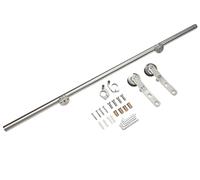 Rolling Library Ladder Kit 200CM Sliding Ladder Hardware Smooth Black Home Office Library Rolling Track(Silver)