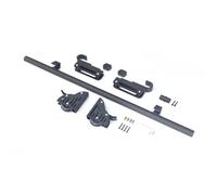 Rolling Library Ladder Kit 4m Hook on Sliding Library Ladder Hardware Kit,Telescoping Upper,Bottom Brake Roller, Rustic Black Finish No