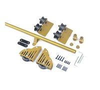 Rolling Library Ladder kit 8FT Sliding Library Ladder Golden Hardware Kit, Floor Wheel with Brake