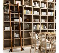 Rolling Library Ladder Sliding Hardware Kit（No Ladder) Black Round Tube Track for for Kitchen, Loft, Warehouses, Bookstore, Atti, Dressing Room，Easy Assembly(20ft/610cm Track kit)