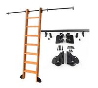 Rolling Library Ladder Sliding Ladder Rail Track Hardware Kit Heavy Duty Slide Rails | Rolling Ladders for Bookshelf Warehouse Bar, Round Tube Carbon Steel (No Ladder) (Size : 16ft/500cm Tr