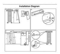 Rolling Library Ladder Track Bracket, Pulley Type Horizontal Wall Mount Sliding Library Ladder Hardware Kit System(No Ladder)，With Floor Roller Wheels ( Color : Gold , Size : 9.8ft/300cm track kit )